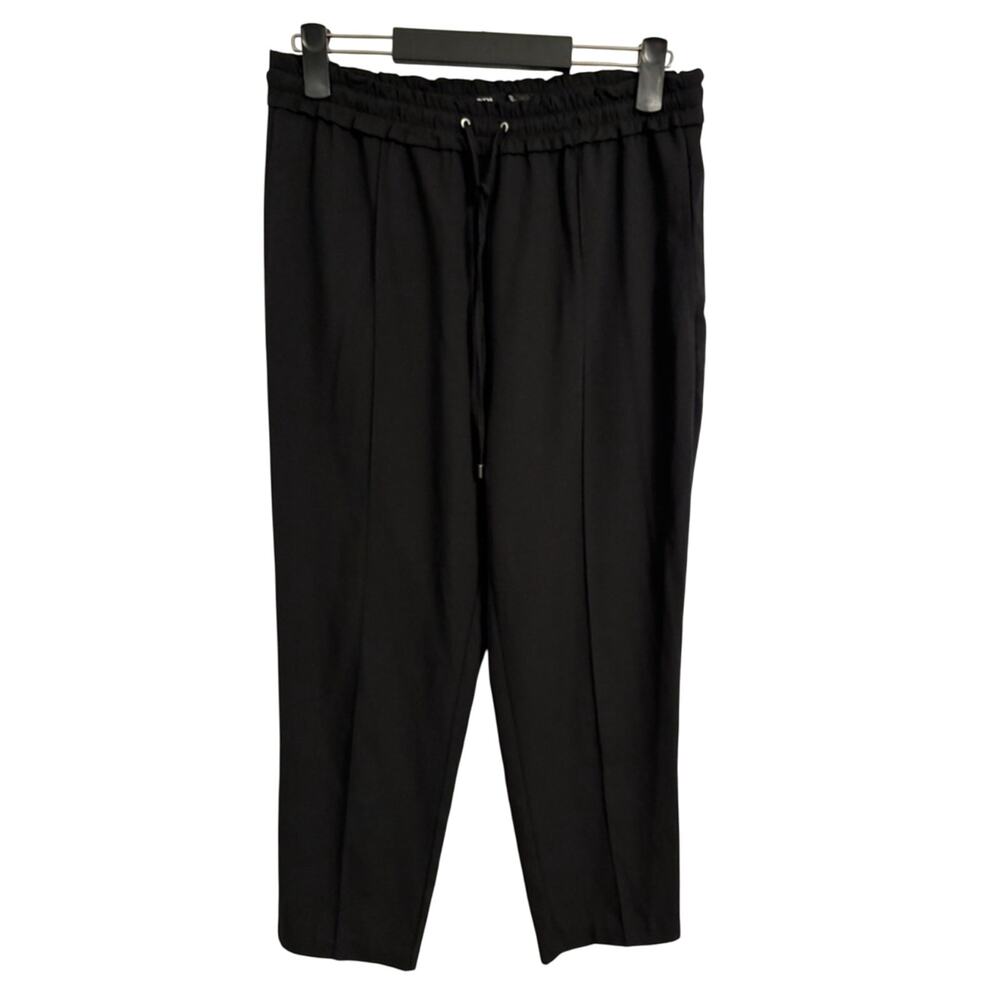 Zara Women's L Black Flowy Athleisure Pull On Ankle Pants Whimsigoth Witchy